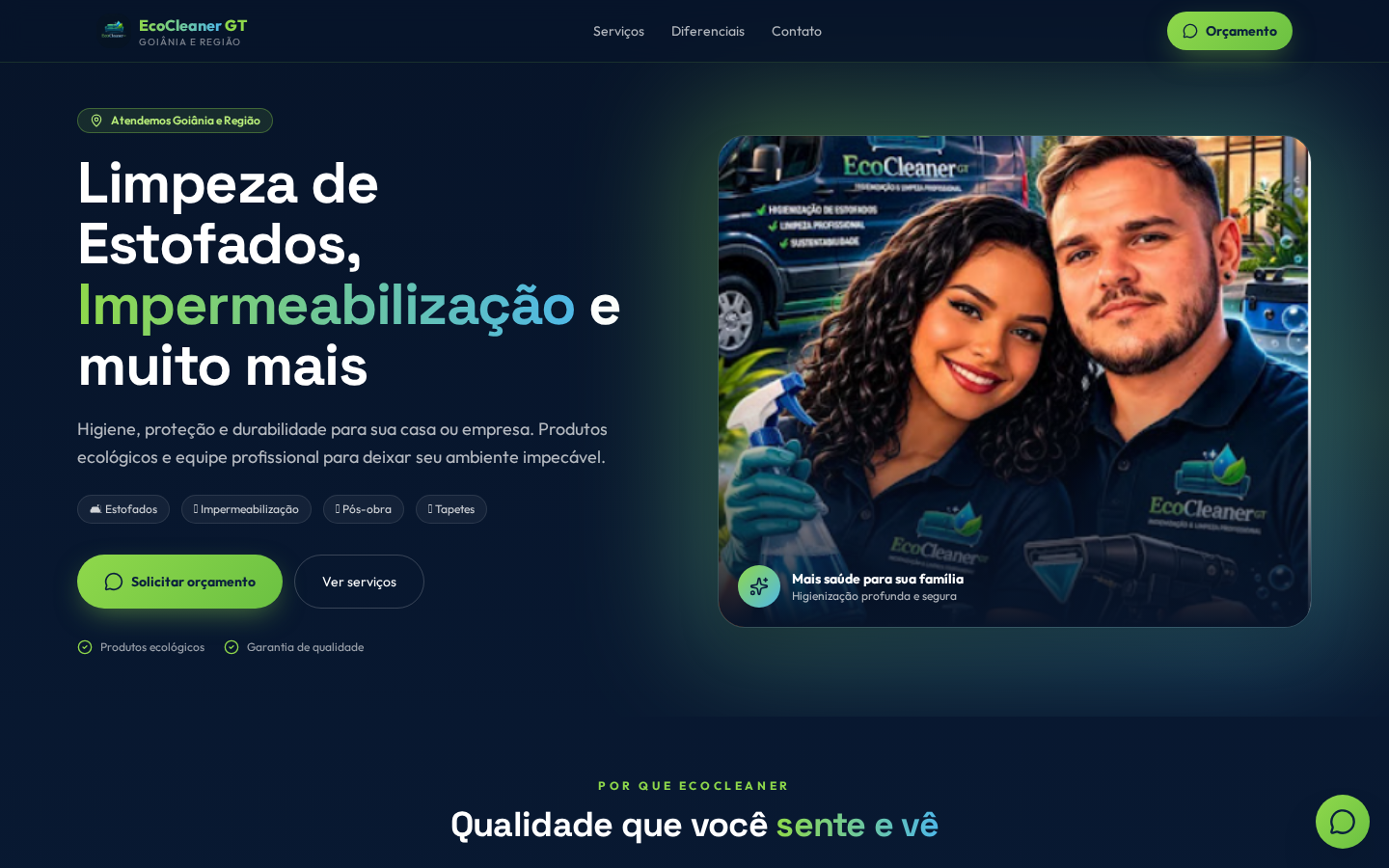EcoCleaner GT — Limpeza de Estofados